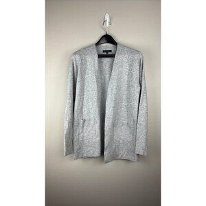 Love Ellie - Medium - Heather Gray Open-Front Cardigan With Patch Pockets